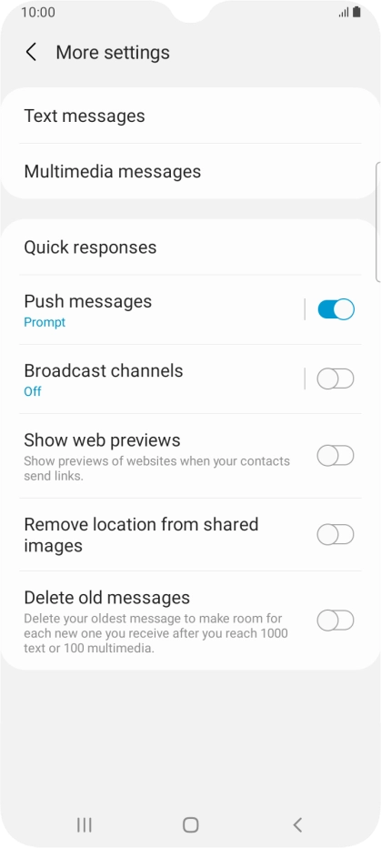 Press Text messages.