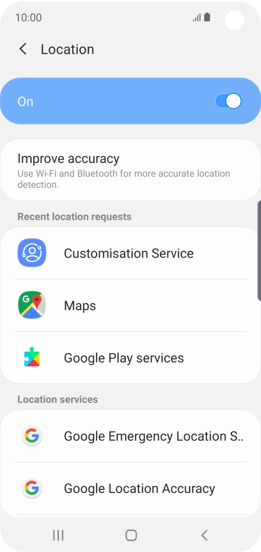 Press Google Location Accuracy.