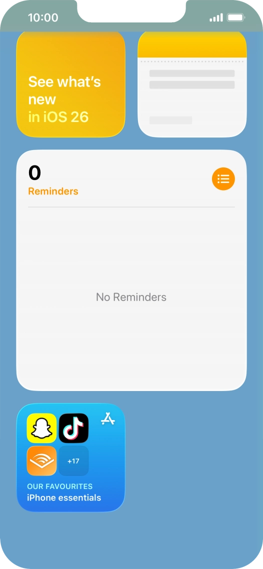 Press and hold the required widget until a pop-up menu is displayed.