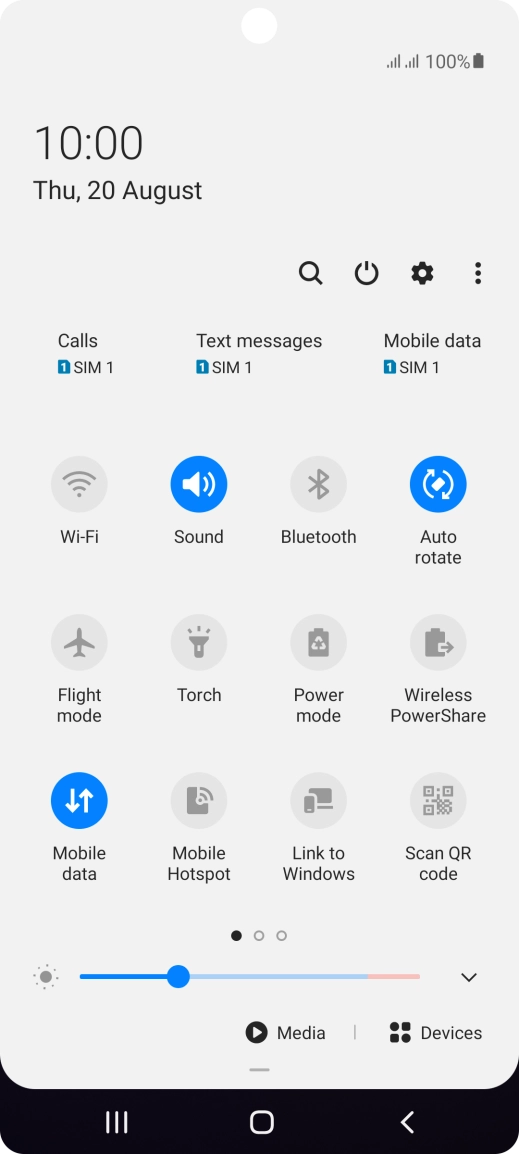 Press the settings icon.