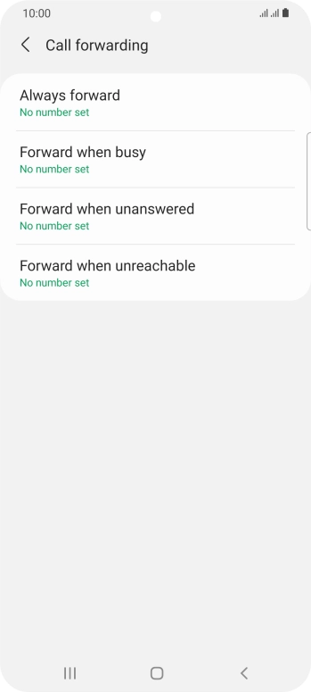 Press the required divert type.