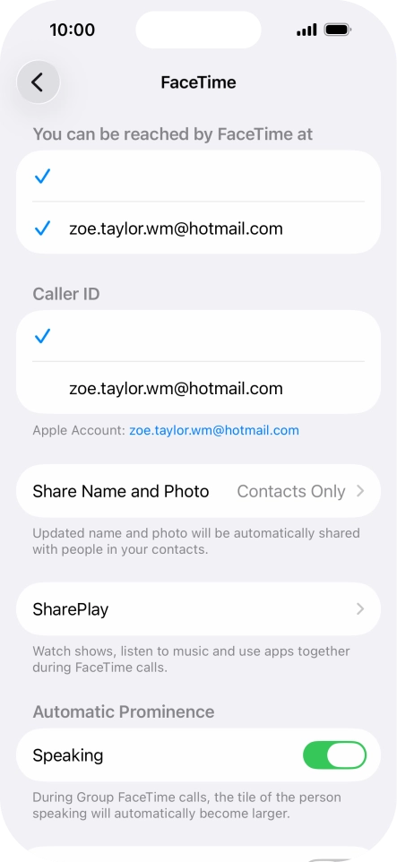 Press the required setting below 