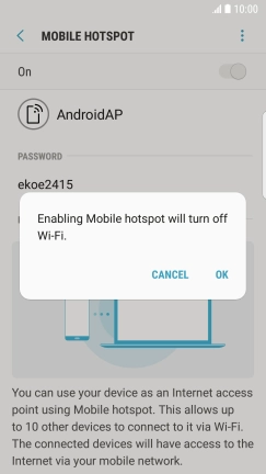 If Wi-Fi is turned on, press OK.