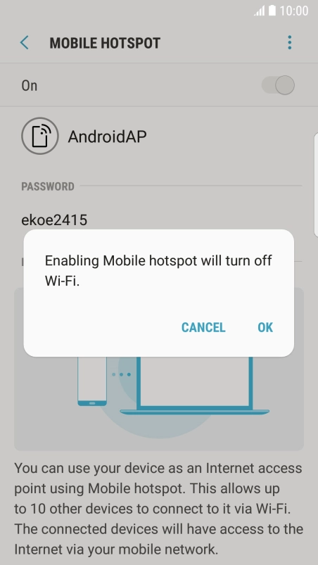 If Wi-Fi is turned on, press OK.