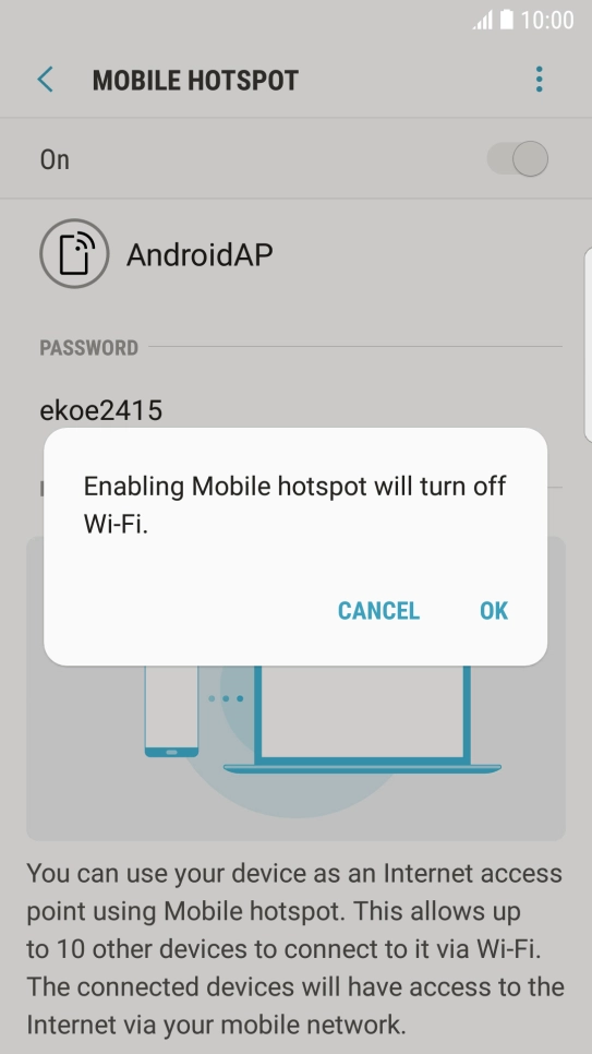 If Wi-Fi is turned on, press OK.