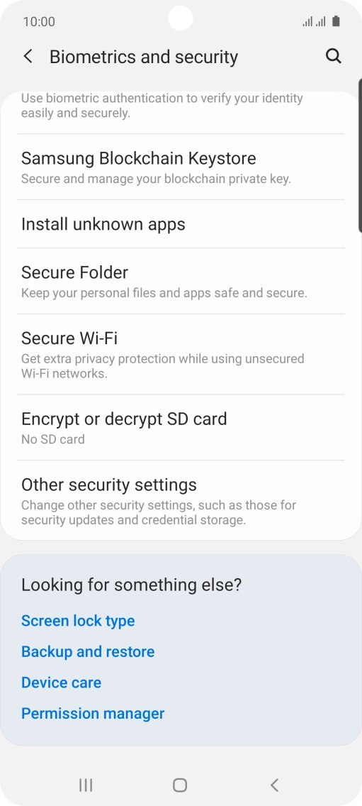 Press Other security settings.