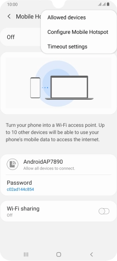 Press Configure Mobile Hotspot.