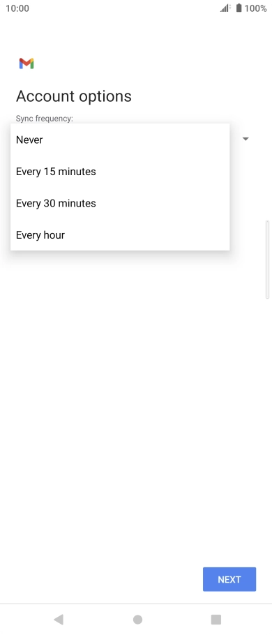 Press the required setting.