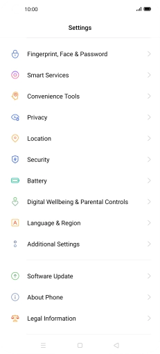 Press Fingerprint, Face & Password.