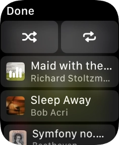 Press the shuffle icon to turn the function on or off.