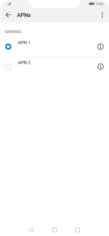 Press the field next to the required data connection to activate it.