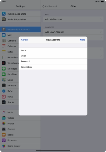 Press Description and key in the required name.