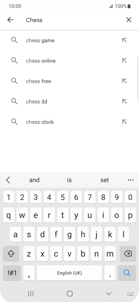 Key in the name or subject of the required app and press the search icon.