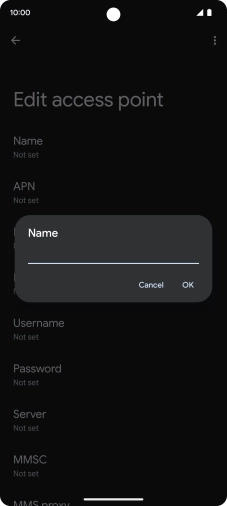 Key in EE Internet and press OK.