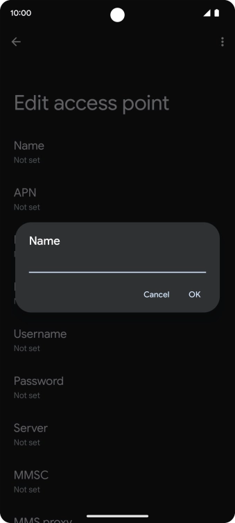Key in EE Internet and press OK.