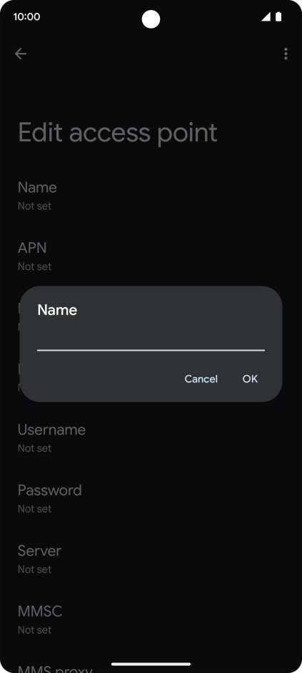 Key in EE Internet and press OK.