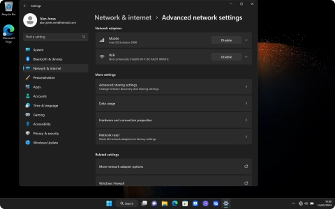 Click Network reset.