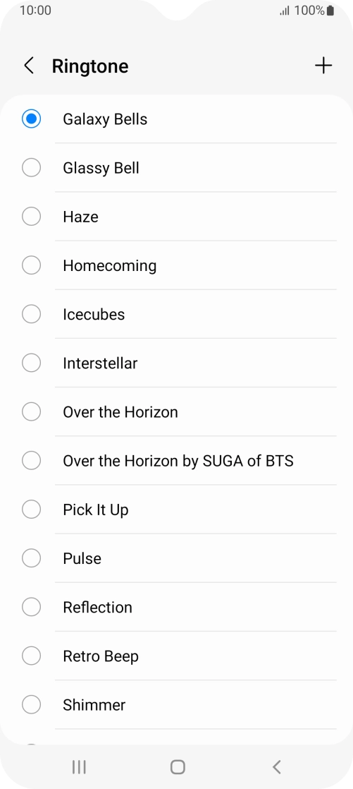 Press the add ring tone icon.