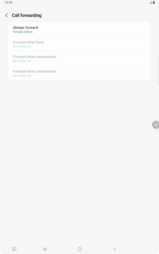 Press the required divert type.