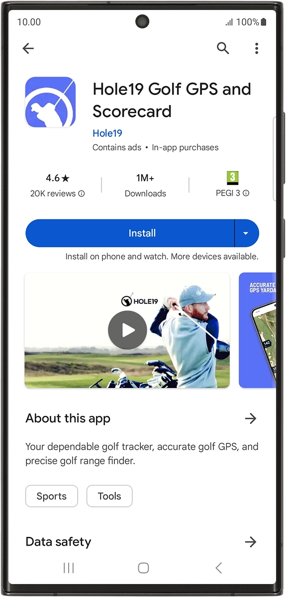 On your phone: Press Install and follow the instructions on the screen to install the app.