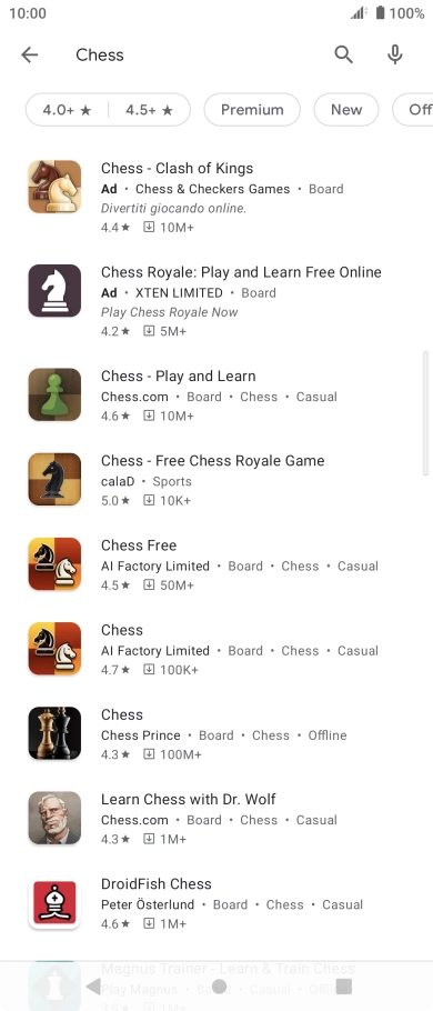 Press the required app.