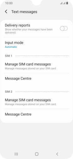 Press Message Centre.