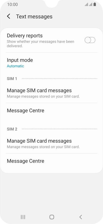 Press Message Centre.