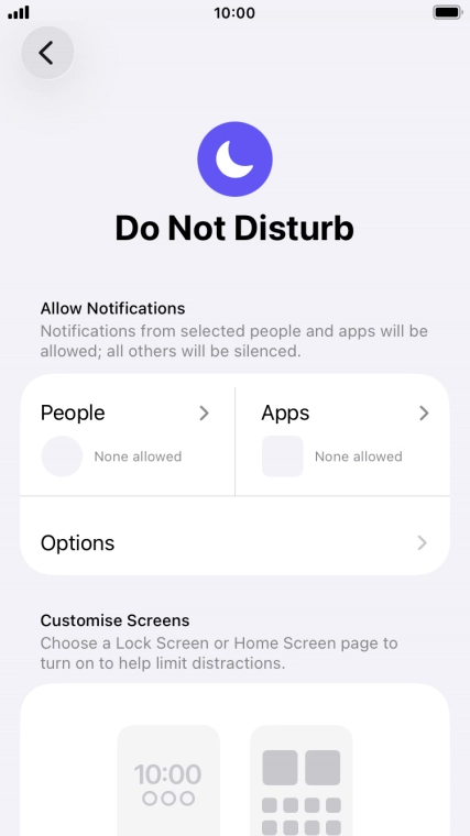 Press People and follow the instructions on the screen to select which contacts you would like to receive calls and notifications from when Do Not Disturb is turned on.