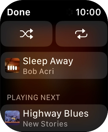 Press the shuffle icon to turn the function on or off.