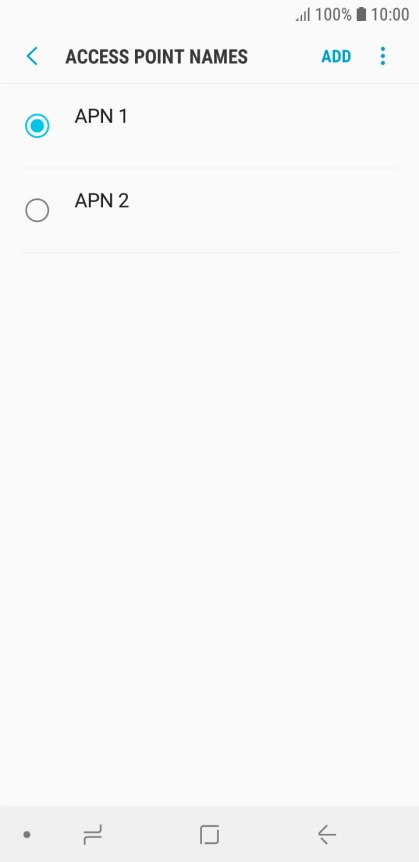Press the field next to the data connection to activate it.