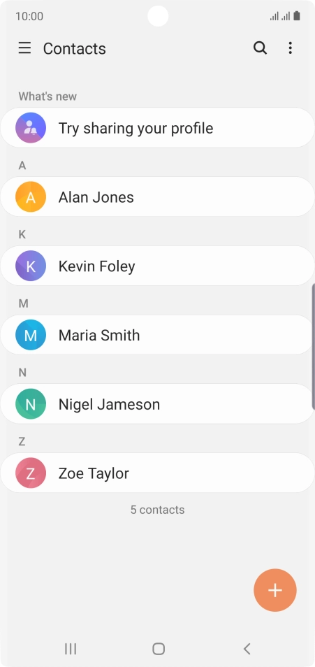Press the new contact icon.