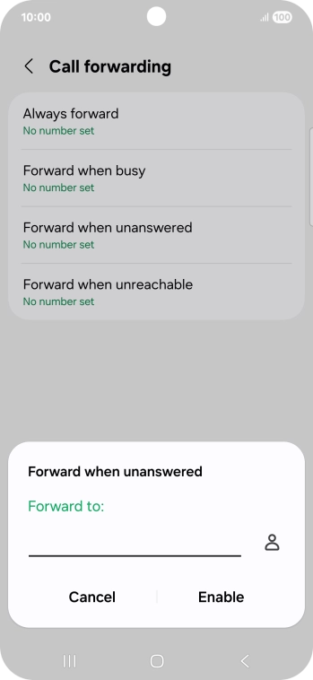 Key in +447953222222 and press Enable.