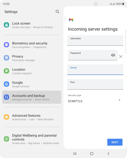 Press the field below 