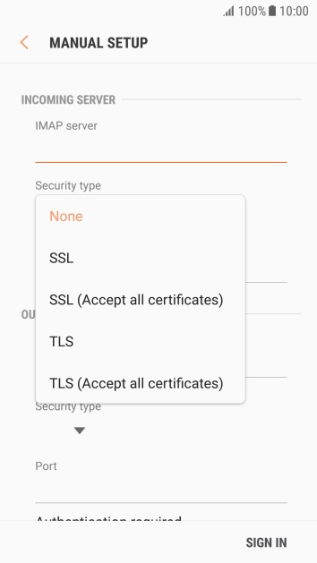 Press None to turn off the function.