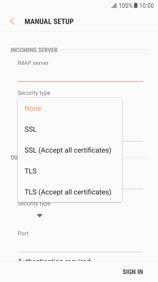 Press None to turn off the function.