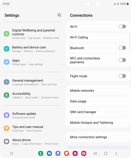 Press Battery and device care.