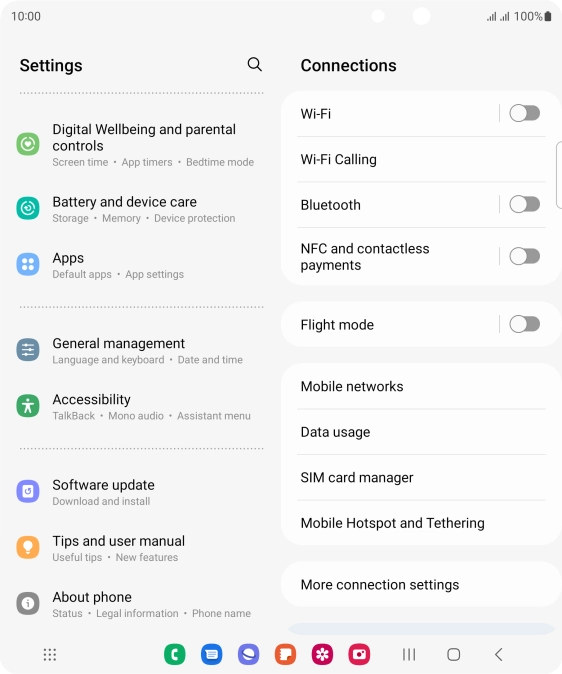 Press Battery and device care.