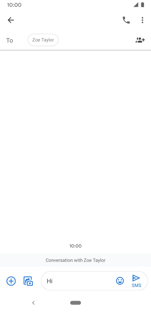 Press the send icon when you've finished your SMS.