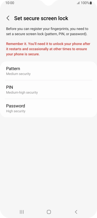 Press the required phone lock code and follow the instructions on the screen to create an additional phone lock code.