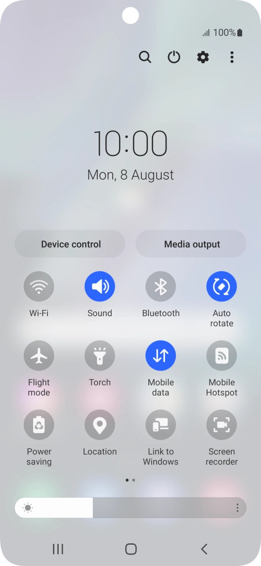 Press the settings icon.