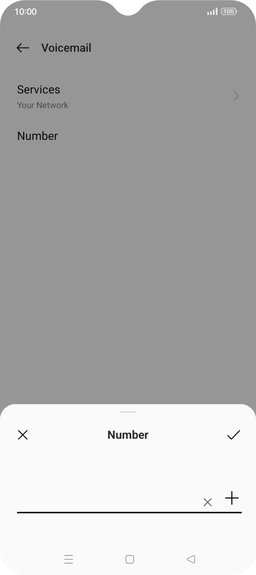 Key in +447953222222 and press the confirm icon.