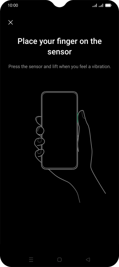 Follow the instructions on the screen to create the phone lock code using your fingerprint.