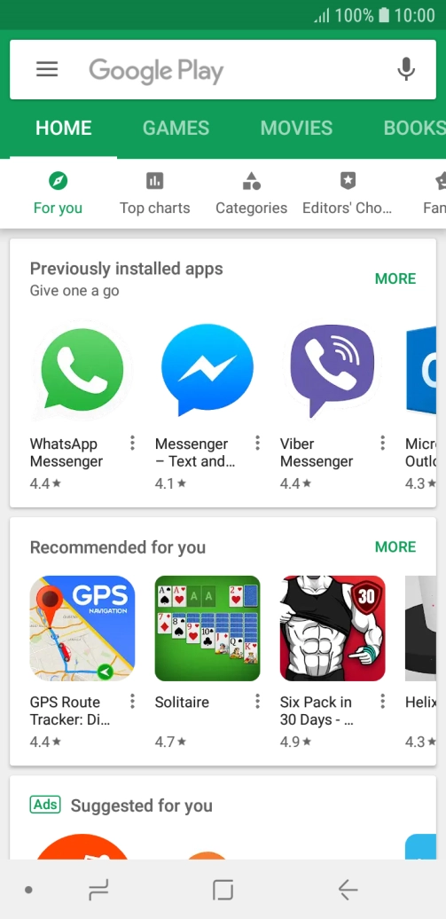 Slide your finger right starting from the left side of the screen.