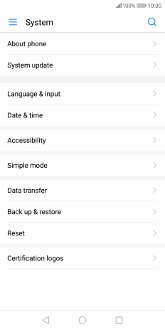 Press System update. If a new software version is available, it's displayed. Follow the instructions on the screen to update the phone software.