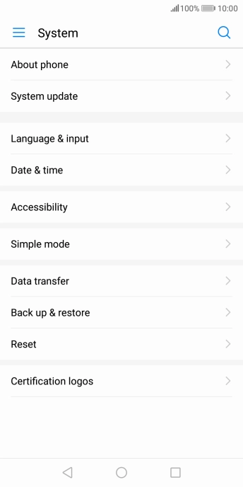 Press System update. If a new software version is available, it's displayed. Follow the instructions on the screen to update the phone software.