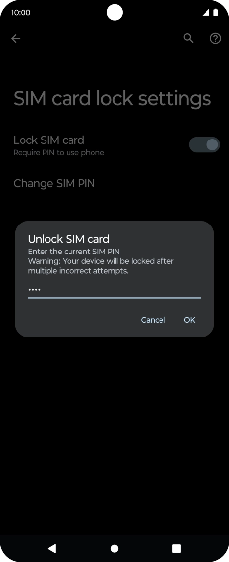 Key in your PIN and press OK. The default PIN is 1111.