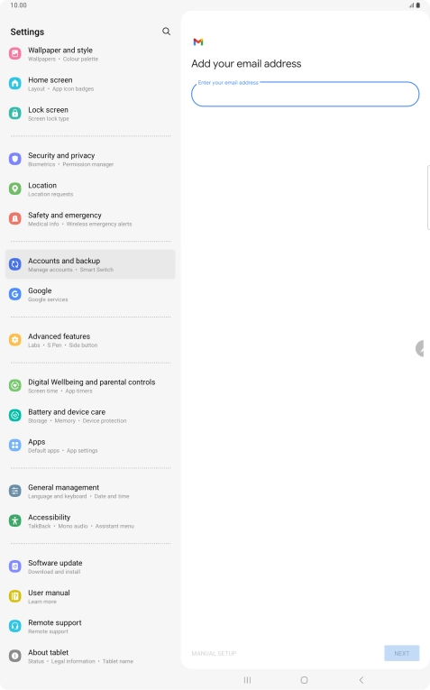 Press the field below 