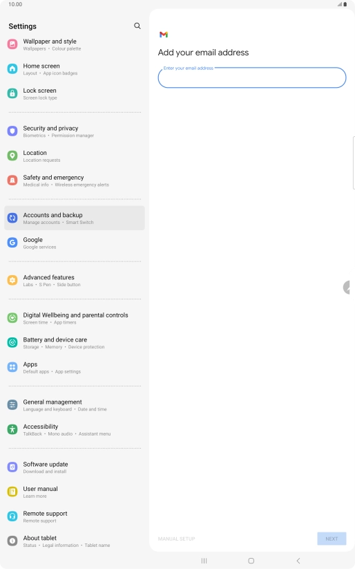 Press the field below 