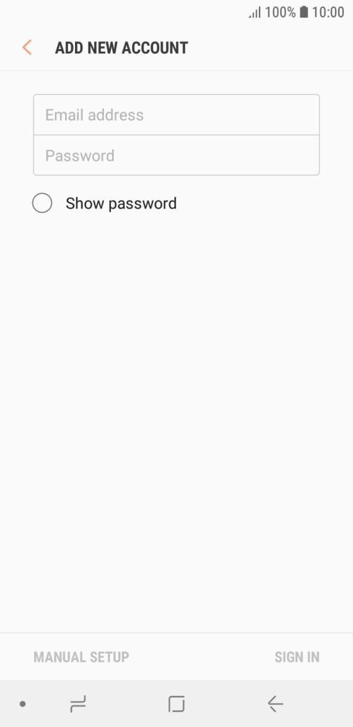 Press Email address and key in your email address.