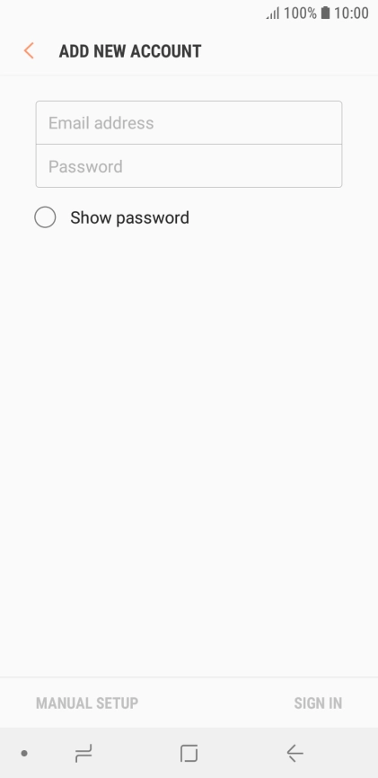 Press Email address and key in your email address.